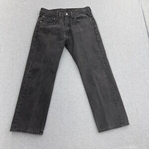 Levi's Jeans Mens 34X29 Black 505 Denim Grunge Goth Dad Jean Thick Emo